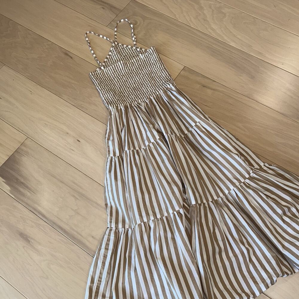 Lusana Arlen Poplin Midi Dress Striped Women’s 4 - Picture 5 of 9